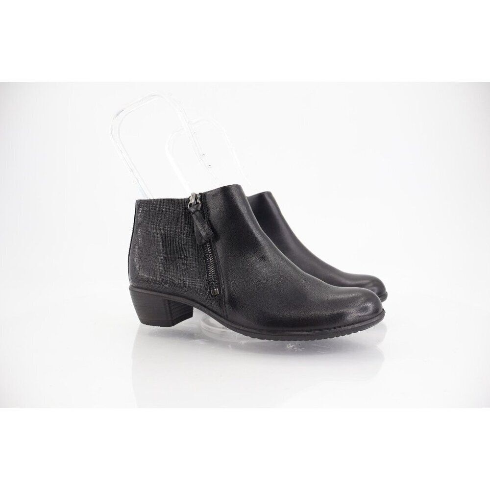 Ecco Women's Shape M Boots Size 36 5 Block Heel Black Leather Bootie Comfy Shoe